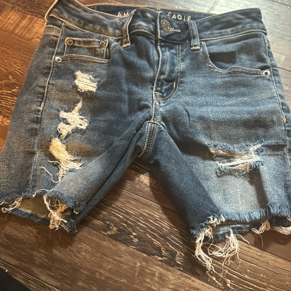 American Eagle ripped  jean shorts.  Size 00.